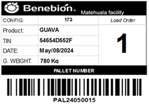 Etiqueta de pallet irradiada