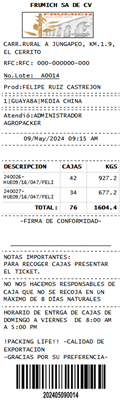 Ticket de ingreso